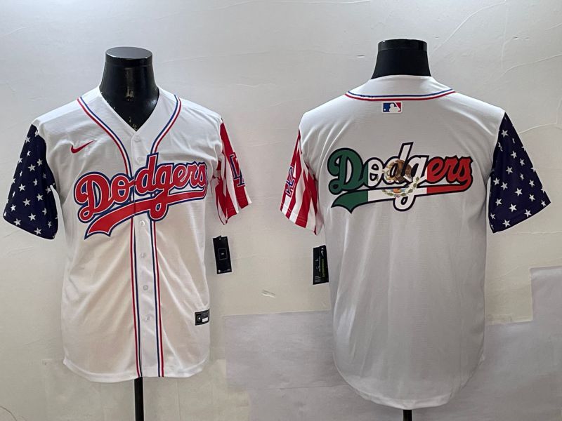 Men Los Angeles Dodgers Blank White a generation of national flags Joint name 2025 Nike MLB Jersey style 7->los angeles dodgers->MLB Jersey